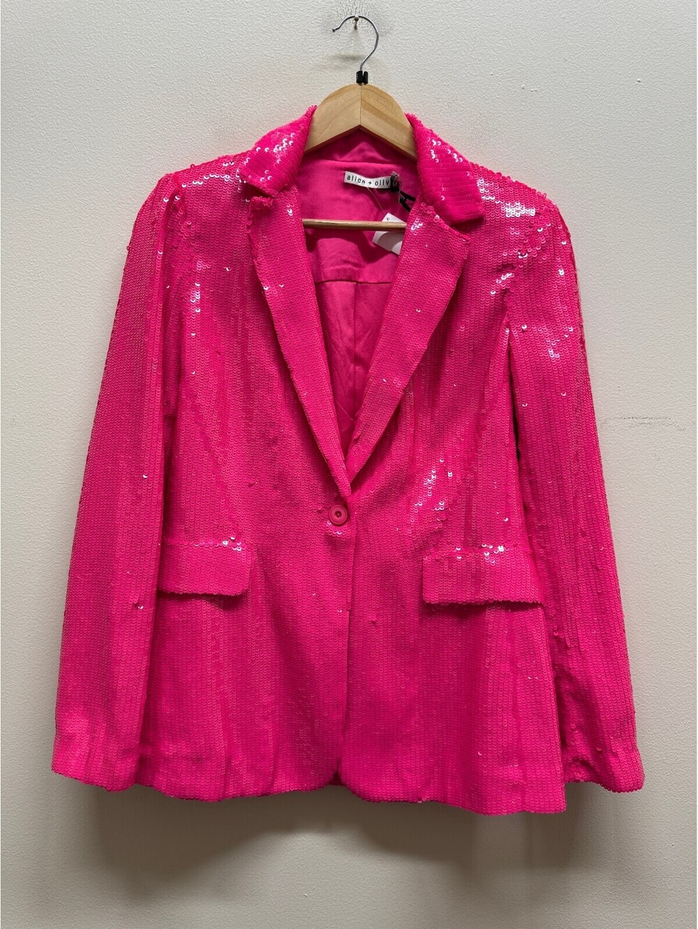 Alice & Olivia sequin button blazer